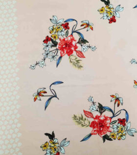 Floral-Baby Pink, Red & White