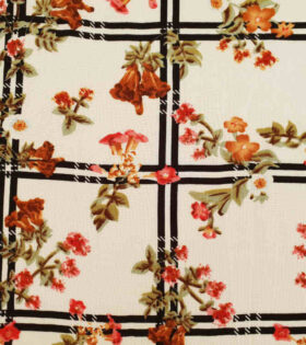 Floral-White, Black & Pink