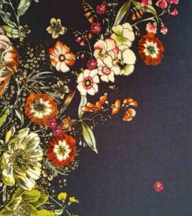 Floral-Navy, Yellow & Orange
