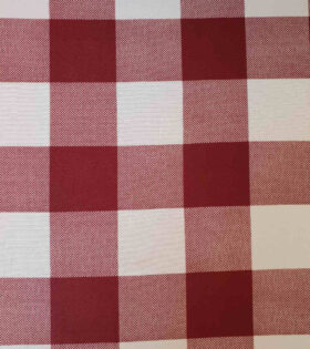Printed Mini-Matt - Check - White & Maroon