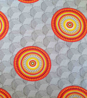 Printed Mini-Matt - Ethnic - Grey, Yellow & Red