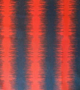 Printed Mini-Matt - Jagged Stripes - Navy Blue & Red