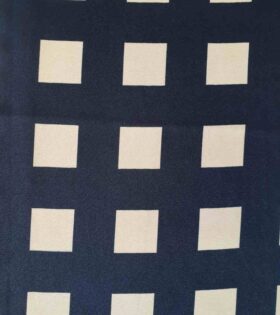Printed Mini-Matt - Blocks - Navy & White
