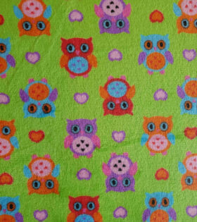 Mongolian Fleece - Printed Owls