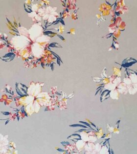 Printed Supersoft - Floral - Light Grey, Navy Blue & Pink