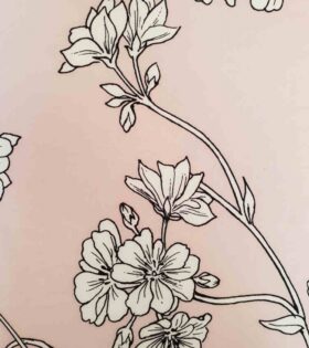 Printed Barbie - Floral - Baby Pink & White