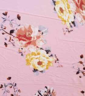 Bubble Crepe - Floral Pink & Yellow