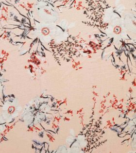 Bubble Crepe - Floral Pink, White & Red
