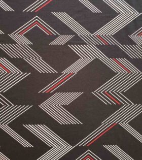 Bubble Crepe - Abstract Black, White & Red