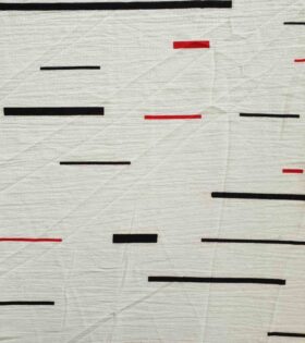 Bubble Crepe - Abstract White, Black, Grey & Red