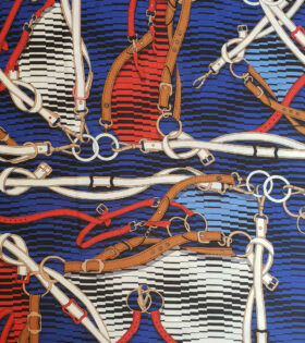 Chain Prints - Blue, Black, Beige & Red