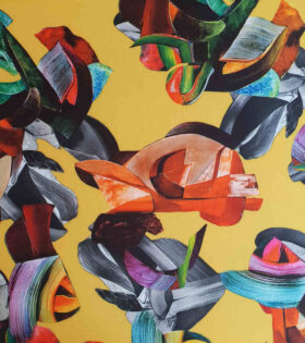 Printed Supersoft - Abstract - Mustard Multicolored