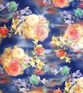Foil Look Printed Duchess Satin