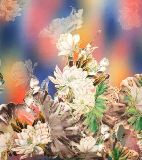 Foil Look Printed Duchess Satin