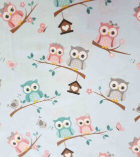100% Turkish Printed Cotton - Owls