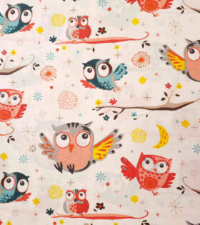 100% Turkish Printed Cotton - Owls
