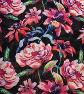 Printed Linen Look Voile