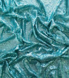 Sequins Spangle Mesh - Aqua