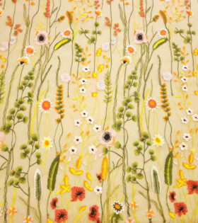 Flower Embroidered Evening Tulle
