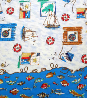 Printed Poly Cotton - Ocean