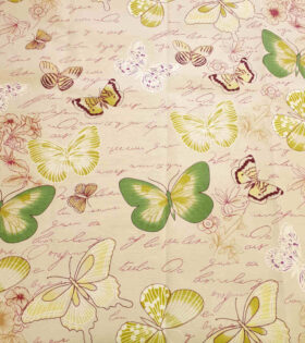 150cm Cotton Canvas - Butterflies - Green