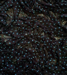 Printed Power Mesh - Polka Dots - Turquoise