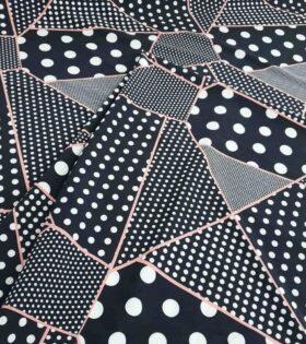 Printed Supersoft - Abstract Polka Dots - Navy & White