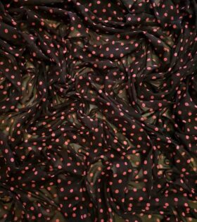 Printed Power Mesh - Polka Dots - Pink