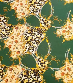 Milk Georgette - Chain Prints - Emerald Green