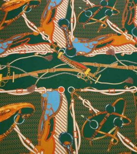 Milk Georgette - Chain Prints - Emerald Green