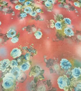 Printed Power Mesh - Floral - Dusty Pink