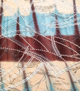 Printed Bon Bon - Turquoise & Brown - Abstract