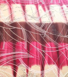 Printed Bon Bon - Cerise Pink & Brown - Abstract