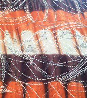 Printed Bon Bon - Orange & Brown - Abstract