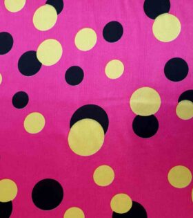 Printed Pyjama Satin - Polka Dots - Pink
