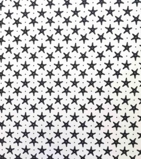 Printed Cotton Poplin - Shells - Navy Blue & White