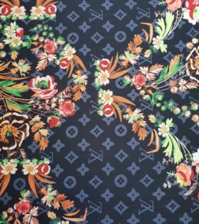 Designer LV Silk Satin - Black