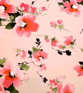 Printed Scuba - Floral - Dusty Pink