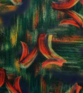 Printed Bon Bon - Bottle Green - Abstract