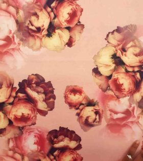 Digital Printed Taffeta - Floral - Dusty Pink