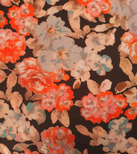 Printed Dull Satin - Black