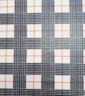 Hounds tooth Foil Look Scuba - Ivory & Navy