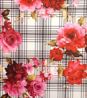 Printed Scuba - Floral - White