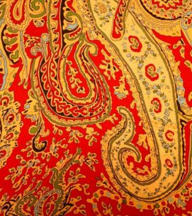 Printed Yoryu Superior Satin - Abstract - Maroon