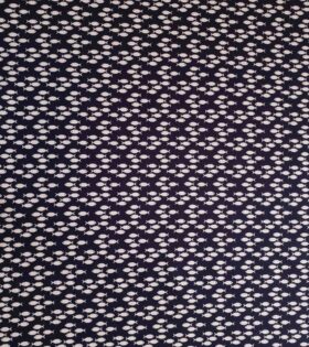 Printed Cotton Poplin - Fish - Navy Blue & White