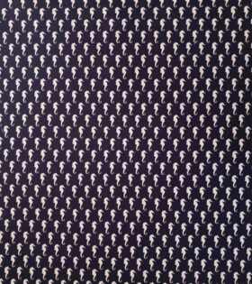 Printed Cotton Poplin - Sea Horse - Navy Blue & White