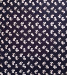 Printed Cotton Poplin - Crabs - Navy Blue & White