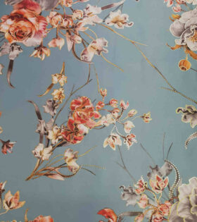 Foil Look Printed Duchess Satin