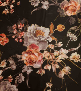 Foil Look Printed Duchess Satin