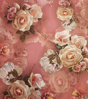 Foil Look Printed Duchess Satin